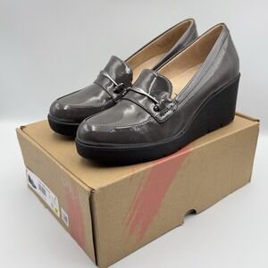 SOUL Naturalizer‎ Women's Achieve Gray Loafer Wedge Shoe Size 7.5M NEW W/Box